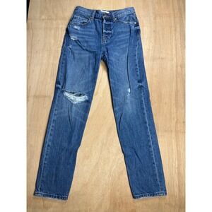 Pistola Denim Jeans Women's Size 24 Blue Distressed Straight Leg